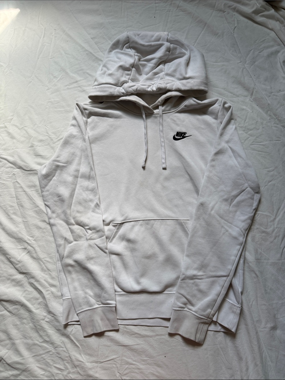 Nike White Hoodie with Black Swoosh